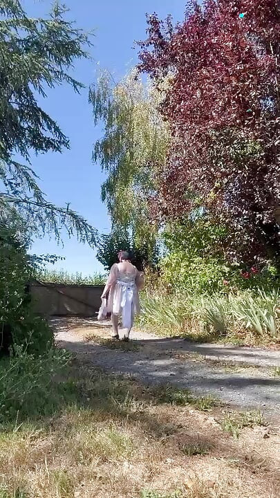 In a babydoll outfit for the day