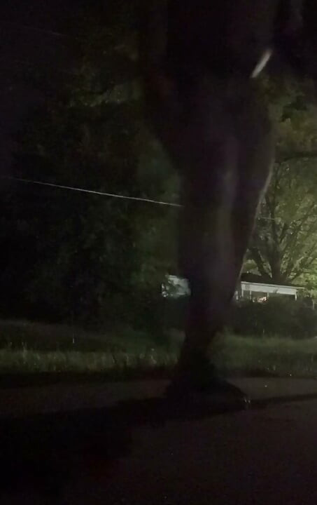 Fooling Around At Night Outside On The Sidewalk Fully Naked Part 1