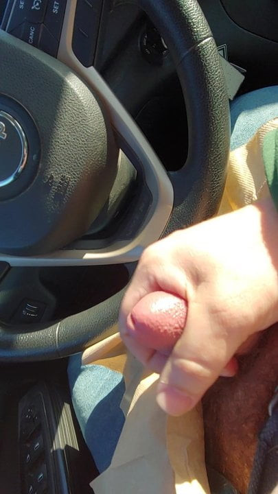 Rubbing one out in the car.