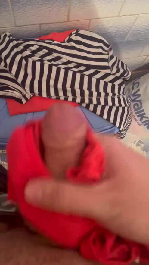 Having some fun using my mommy dirty panties