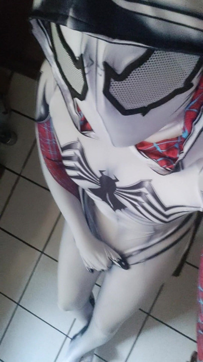 Sexy Spider-Man with a huge surprise