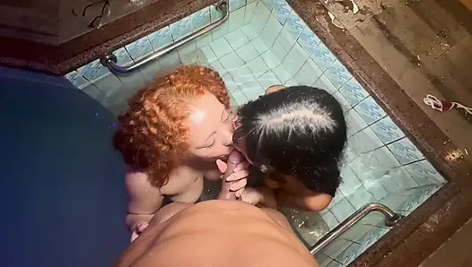 Menage! My friend's boyfriend fucks us after helping us make content