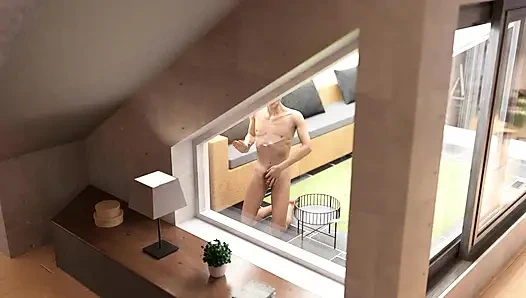 Istri nakal Asia didominasi sama pria berotot di depan pacarnya