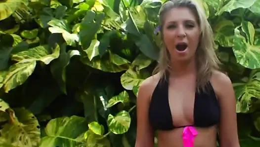 Hot Blonde Neighbor Fingers Herself Outdoors Then Dildo Fucks Indoors
