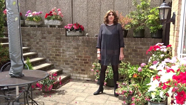 Alison wearing  a Sheer Dress and Chastity Cup
