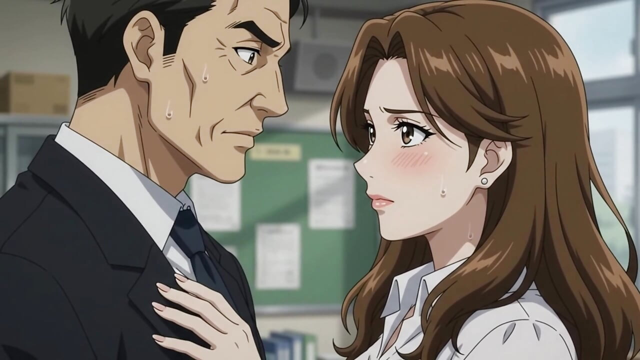 Dyrektor uwodzi nauczycielkę i pieprzy ją w biurze Hentai