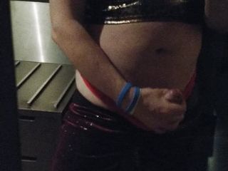 xdresser playing red thong horny