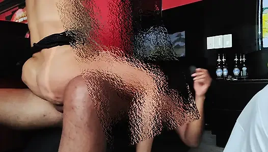 Big-bootied cheating wife seduces her husband's best friend and rides him like a total slut