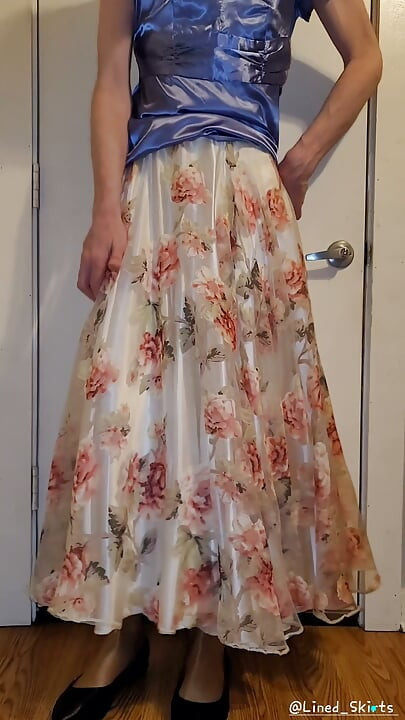 Slippery smooth satin layers underneath my skirt