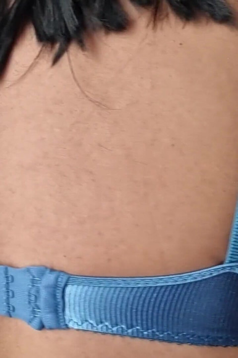 Caressing My Hard and Firm Tits Under My Silky Shiny Blue Nylon Bra, Vintage Bra 90s Lingerie