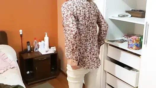 Beautiful Latina stepmother showing off erotically to get cocks rock hard.