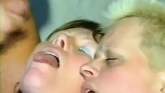 Wild and horny German ladies getting fucked by some dudes in the living room