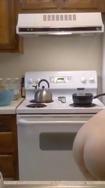 Thrilling moment from "Phat Ass Baker Makes Vegan Thumbprint Cookies! Naked in the Kitchen Episode 31"