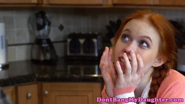 Ginger teenager fucks her tutor after oral sex