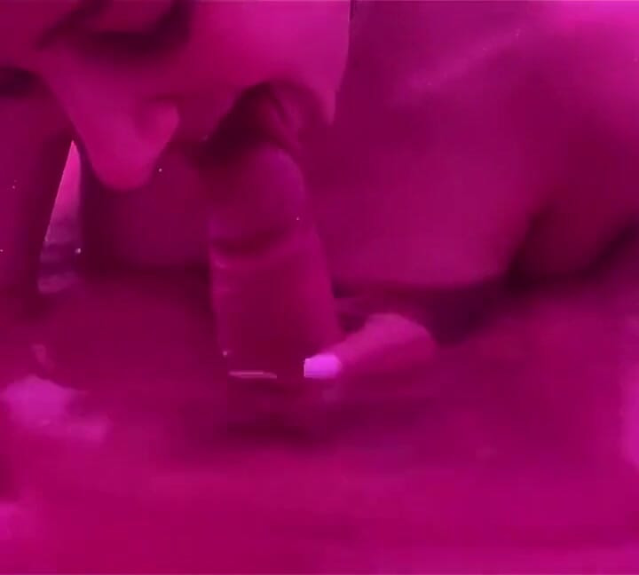 Cutie Enjoys Blowing in Bath