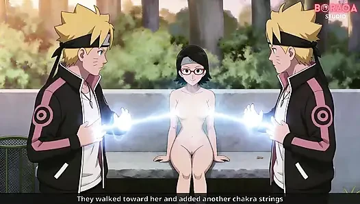 Naruto: boruto di-gangbang dan dicrot di dalam - salah sarada (hentai tanpa sensor)