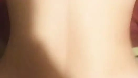 Fucked my hot wife with hands behind her back, standing, doggy style
