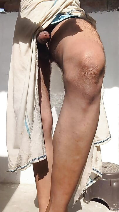 Youngest boy oil  penis massage