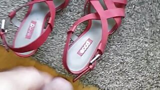 Squirting My Aunt's Shoes - Red Heels