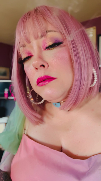 A Sweetheart Fills Her Lungs With Smoke - Tina Snua Smoking A Cork Cigarette - Snap Inhales Smoke Rings Drifting OMI OME | Clip 1