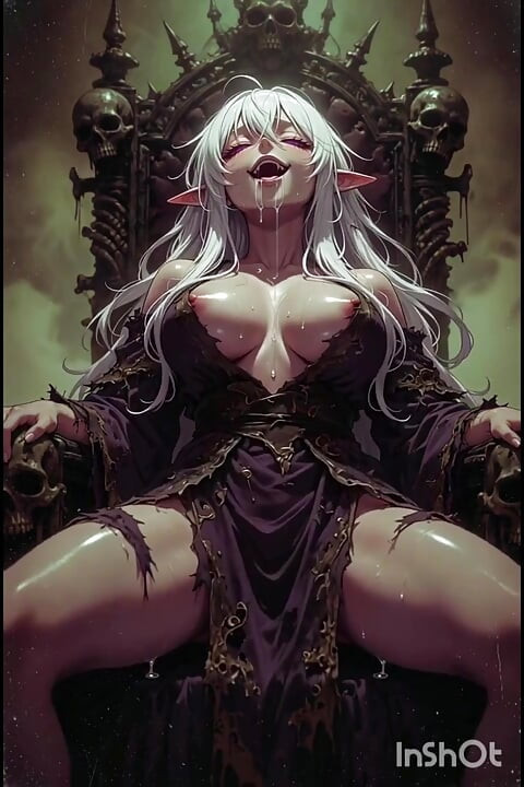 Seductive necromancer elf, anime