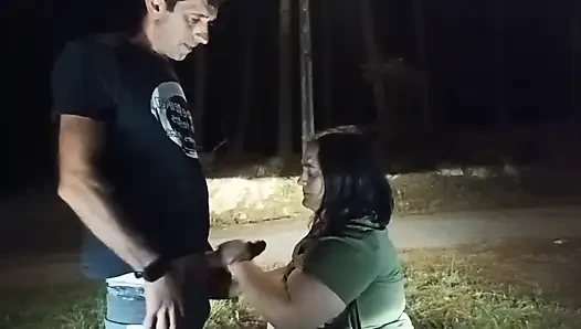 Outdoor sex with a mature
