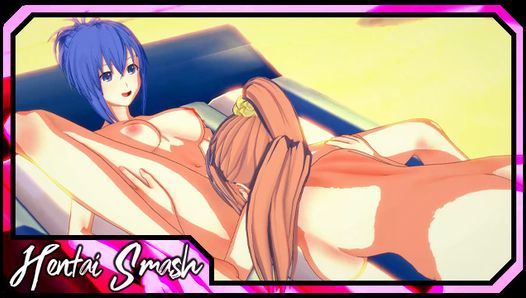 Kaede Sakura e Natsuru Senou fazem sexo lésbico na praia