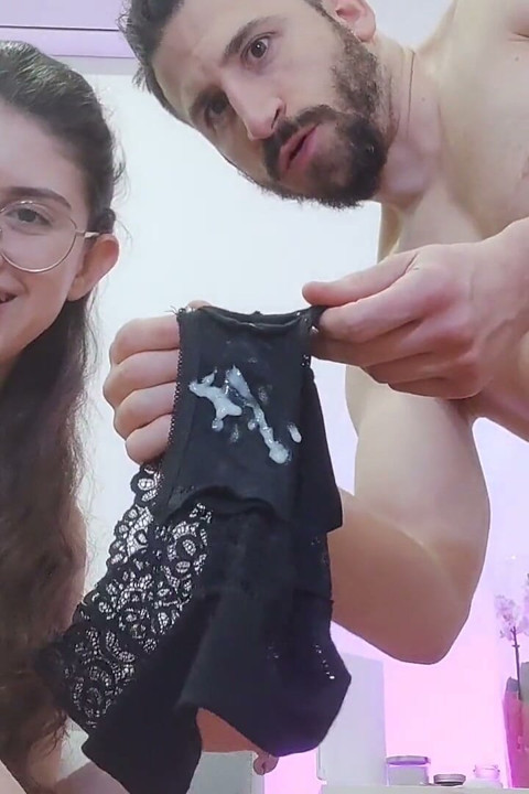 Cuckold Alpha Cum in My Black Panties