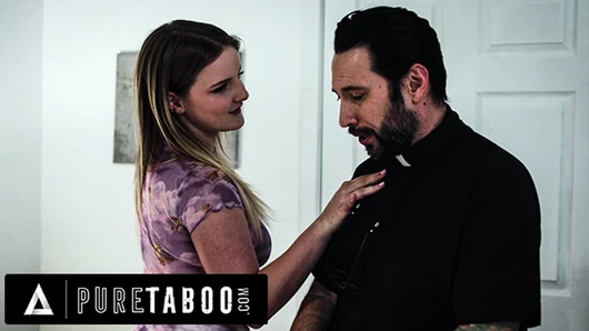 Pure Taboo - беспокойная тинка Eliza Eves трахает своего священника, чтобы пописать ее религиозную мачеху