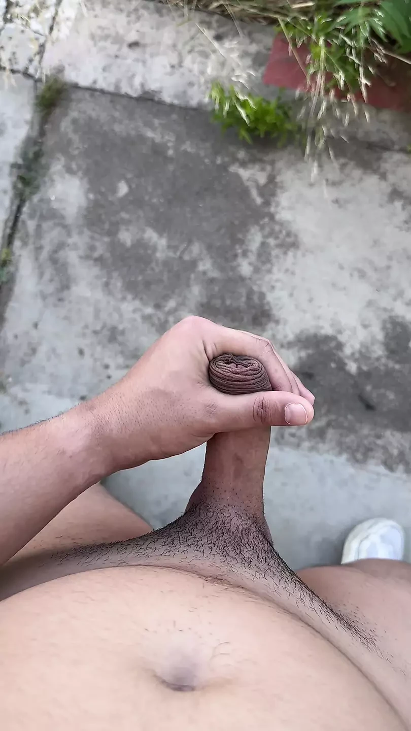 Very long exhib naked with cum (I was super horny)
