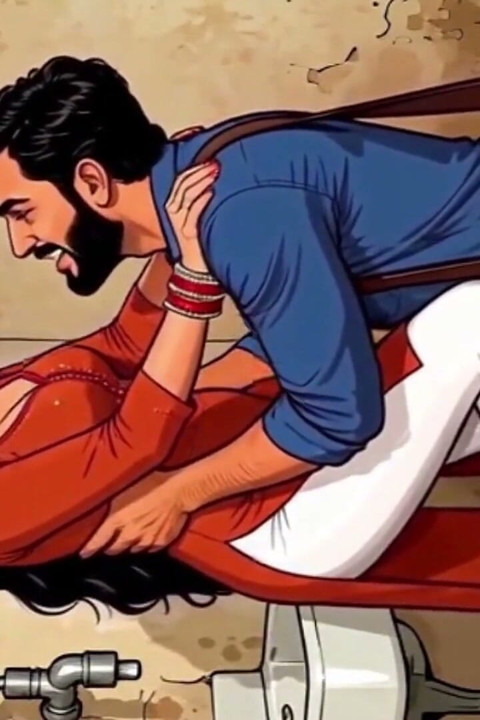 Indische vrouw geheim seks met loodgieter badkamer cartoon Ai