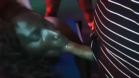 Ebony Babe Stretched Wide by Intense Fingering and Dripping Cum