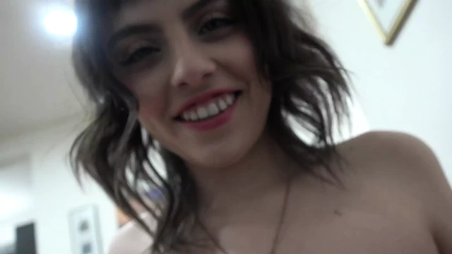 Sweet and sexy amateur Angel Windell sucks and milks cock before riding hard