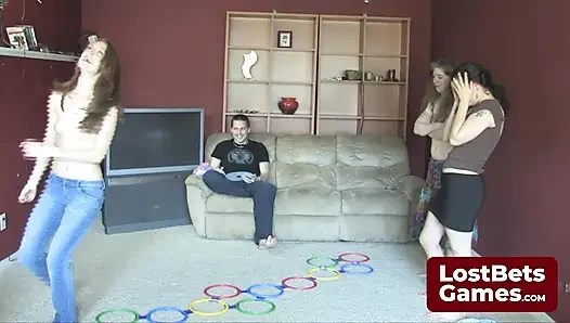 In a Stripscotch game twist, they compete to cum last