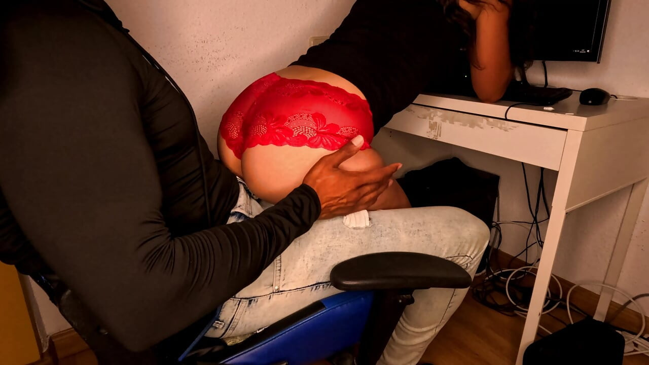 My Latina Big Ass Stepsister sits on my lap and I end up getting turned on, I can't help but make her a creampie