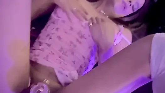 Tranny with chastity cage fucked deep