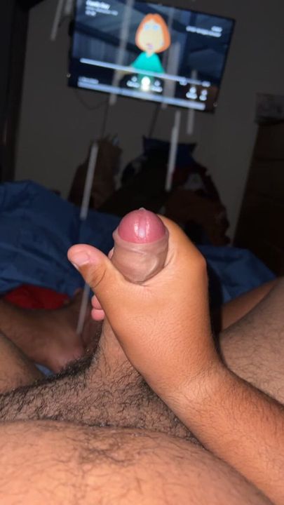 Gay bear jerking and cumming part two