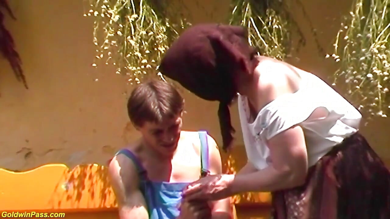 Busty hairy granny rough outdoor fucked by her young toyboy