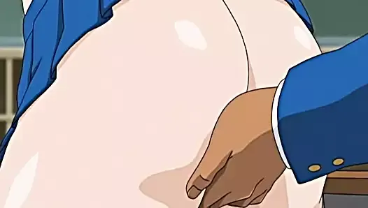巨乳メイドが若い男の子にずさんなフェラをする-エロアニメ