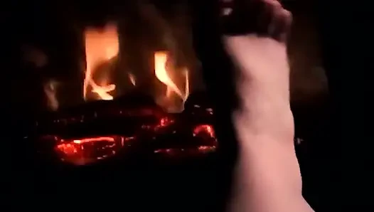 Warming My Feet on the Fire so They Get Warm and Sweaty for Your Cock and Balls
