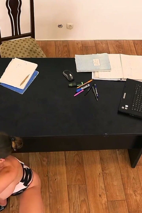 Glasses-wearing Teacher Gets Pounded Hard on the Desk
