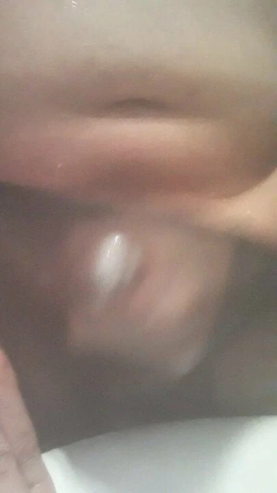 Pantyhose wank in the showe