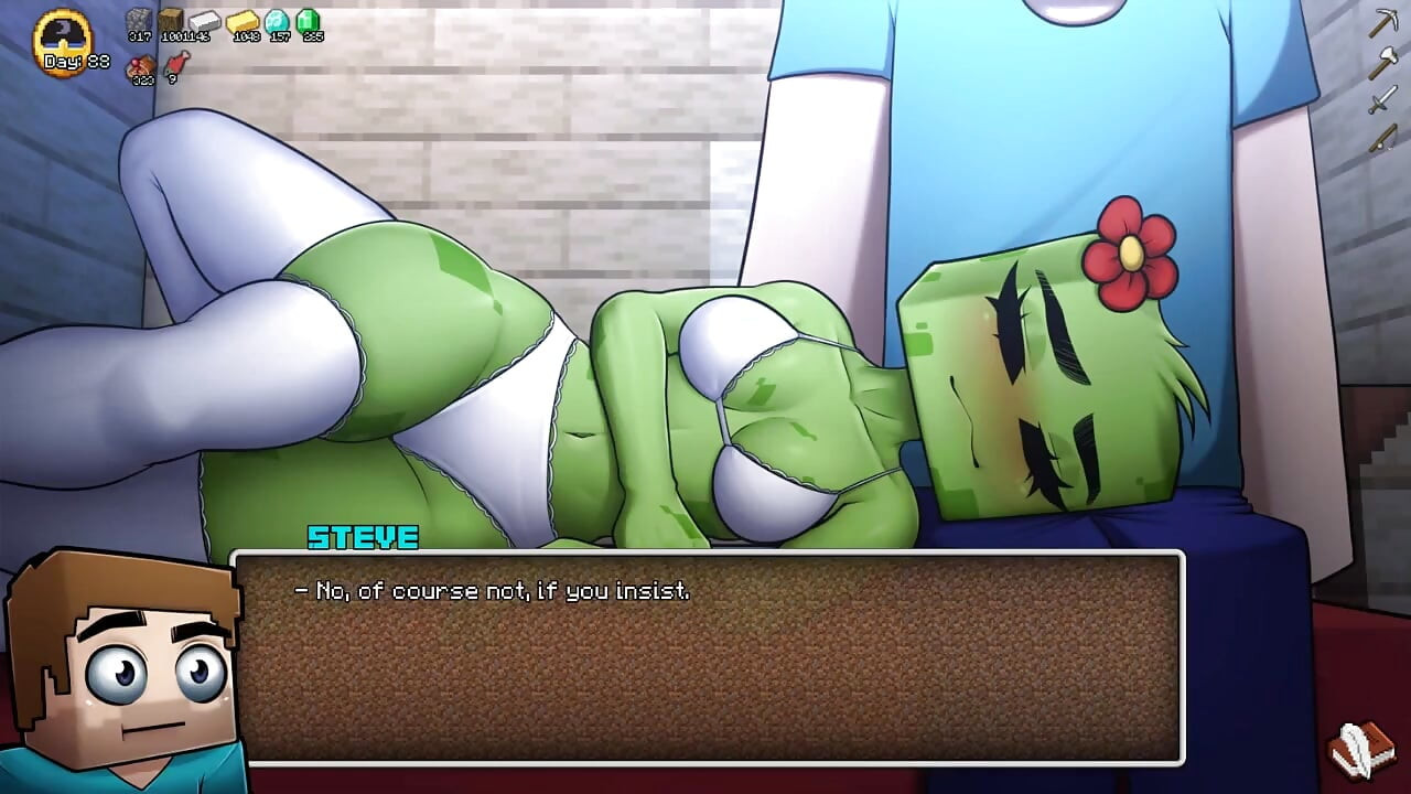 Minecraft Horny Craft - Part 28 Creeper in Lingerie! Blowjob POV by Loveskysanhentai