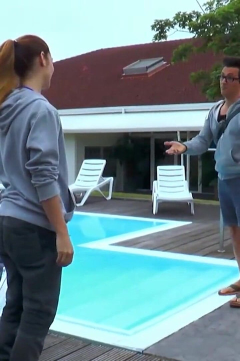 Horny fucking teen rides big cock in swimming pool