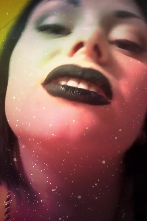 Witch with black lips french kissing with you & riding you