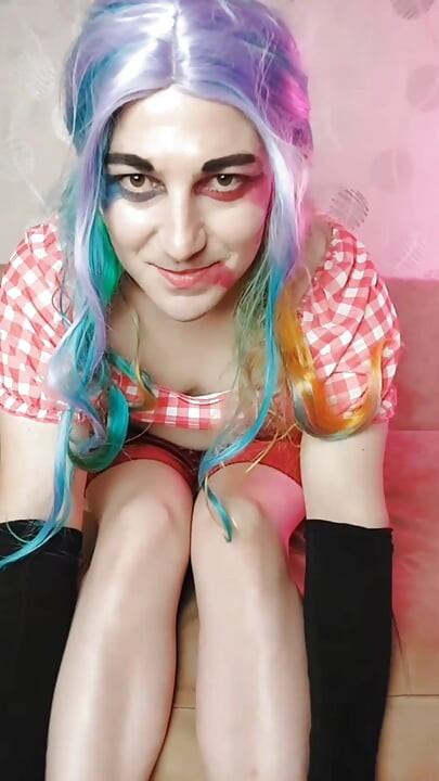 Harley Quinn Femboy Cosplay Model Crossdresser