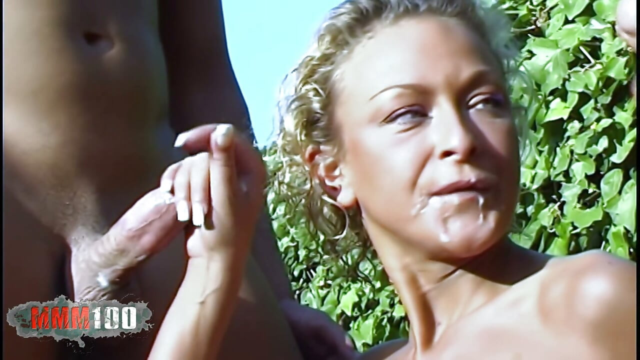 Delfynn Delage French Pornstar Threesome with Hungarian Studs by Pool Remastered