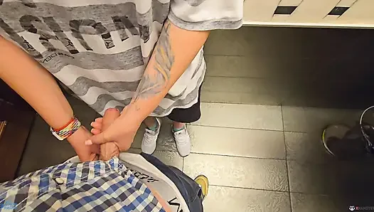 Cum In Pussy creampie in toilet restaurant