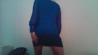 Your gorgeous crossdresser coworker all in blue for you