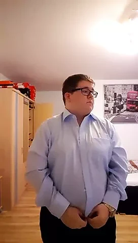 Young chubby stripping